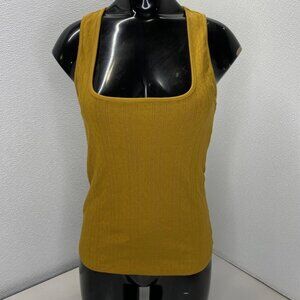 Sézane Women’s Juan Pointelle Knit Vest Top – Gold/Yellow – Size S